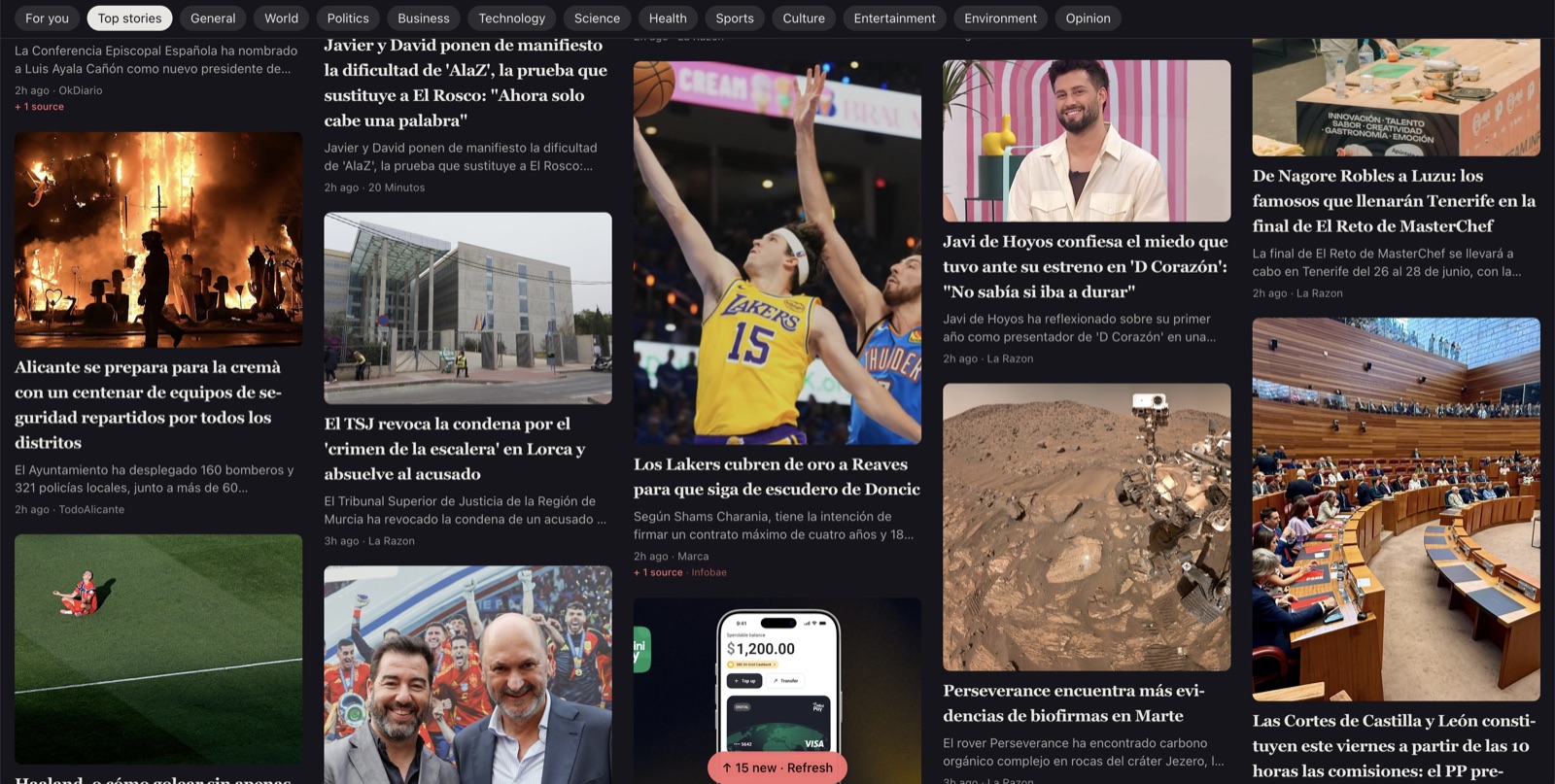 Newsio on desktop
