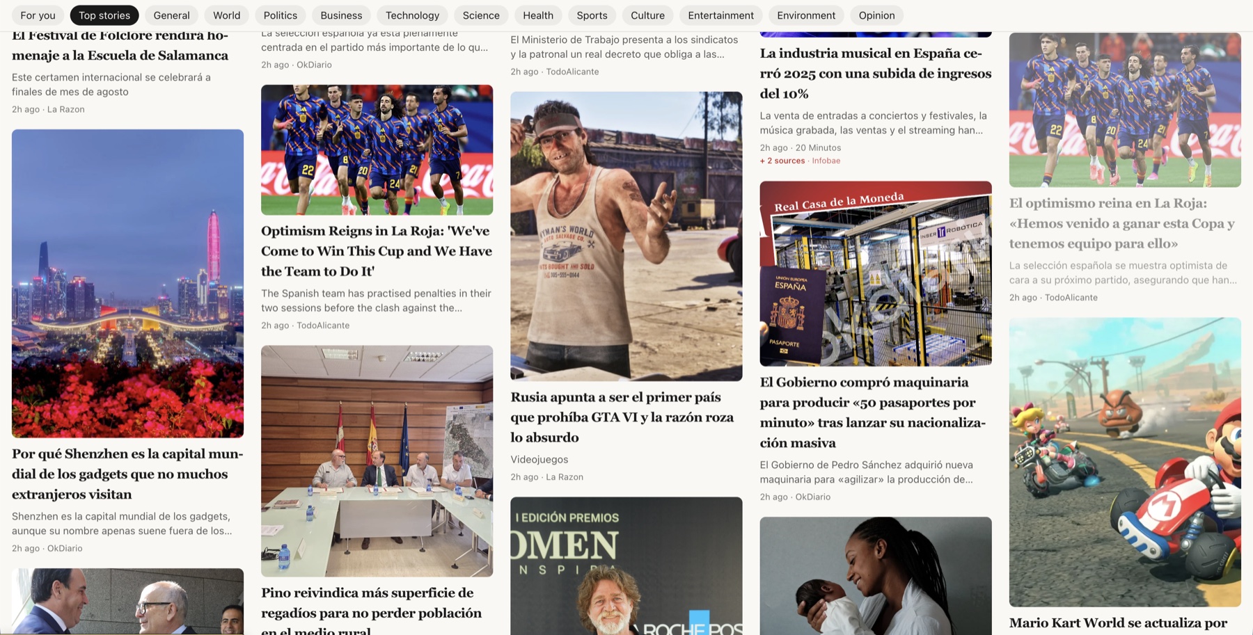 Newsio front page — top stories